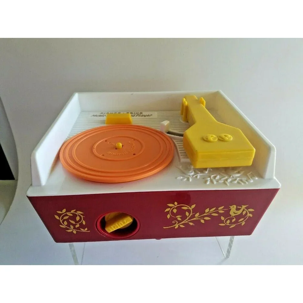 2014 Fisher Price Record Player Music Box w/orange Disk
